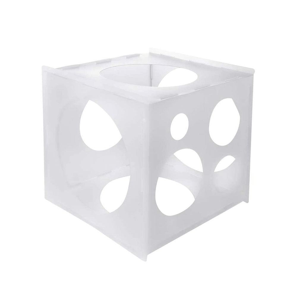 Caja medidora de globos transparente con forma de cubo de herramienta de medición